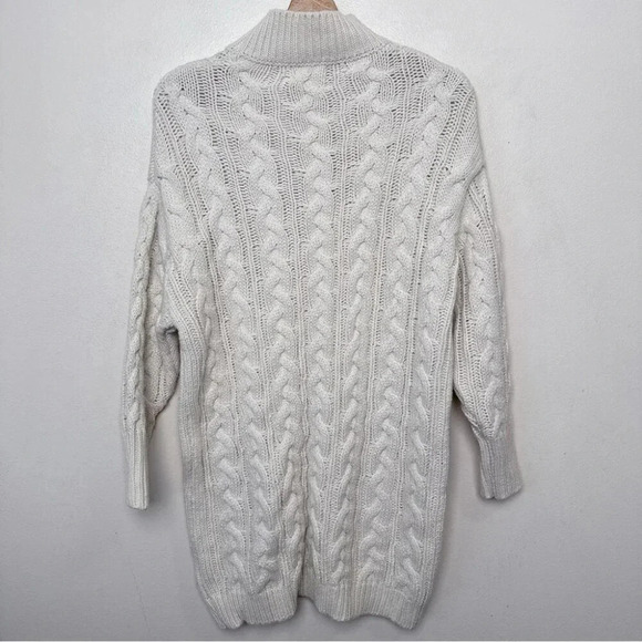 Dreamers Womens S/M Mock Neck Cable Knit  Chunky Sweater Dress Ivory Color - Picture 15 of 15